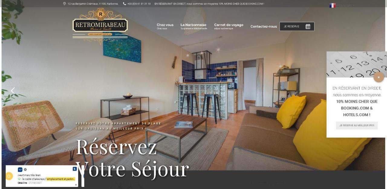 Retromirabeau "Cote Mer" - 29M2 - Lumineux - Terrasse Loggia - Vue Marina - Parking Securise - 2 A 3 Pers - Emplacement Top - Cheques Vacances Connect Gruissan Ngoại thất bức ảnh